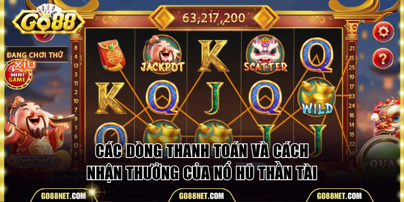 Các dòng thanh toán và cách nhận thưởng của nổ hũ Thần Tài